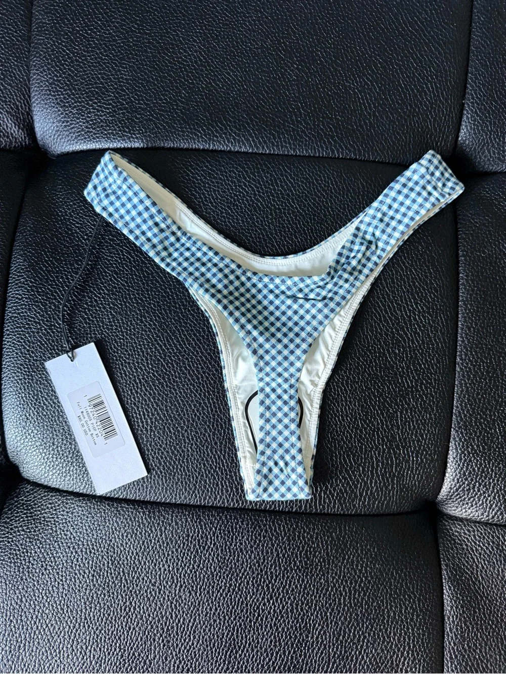 Frankie's cotton Bikini Blue Gingham Bottoms Xs